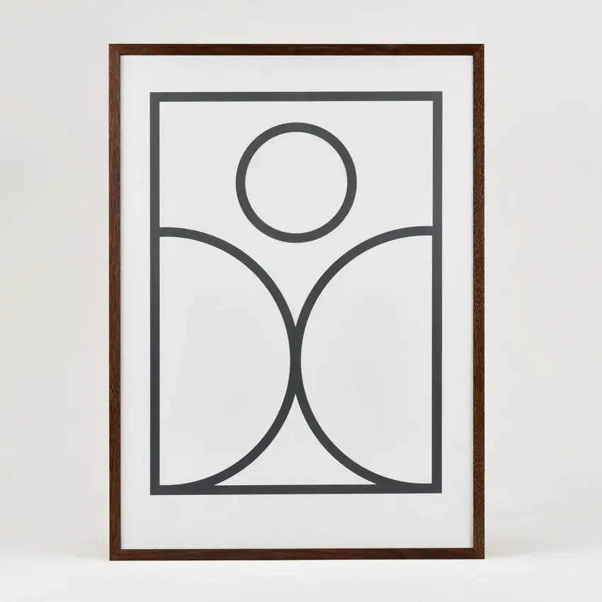 Smoked oak frame with birth poster logo in the back