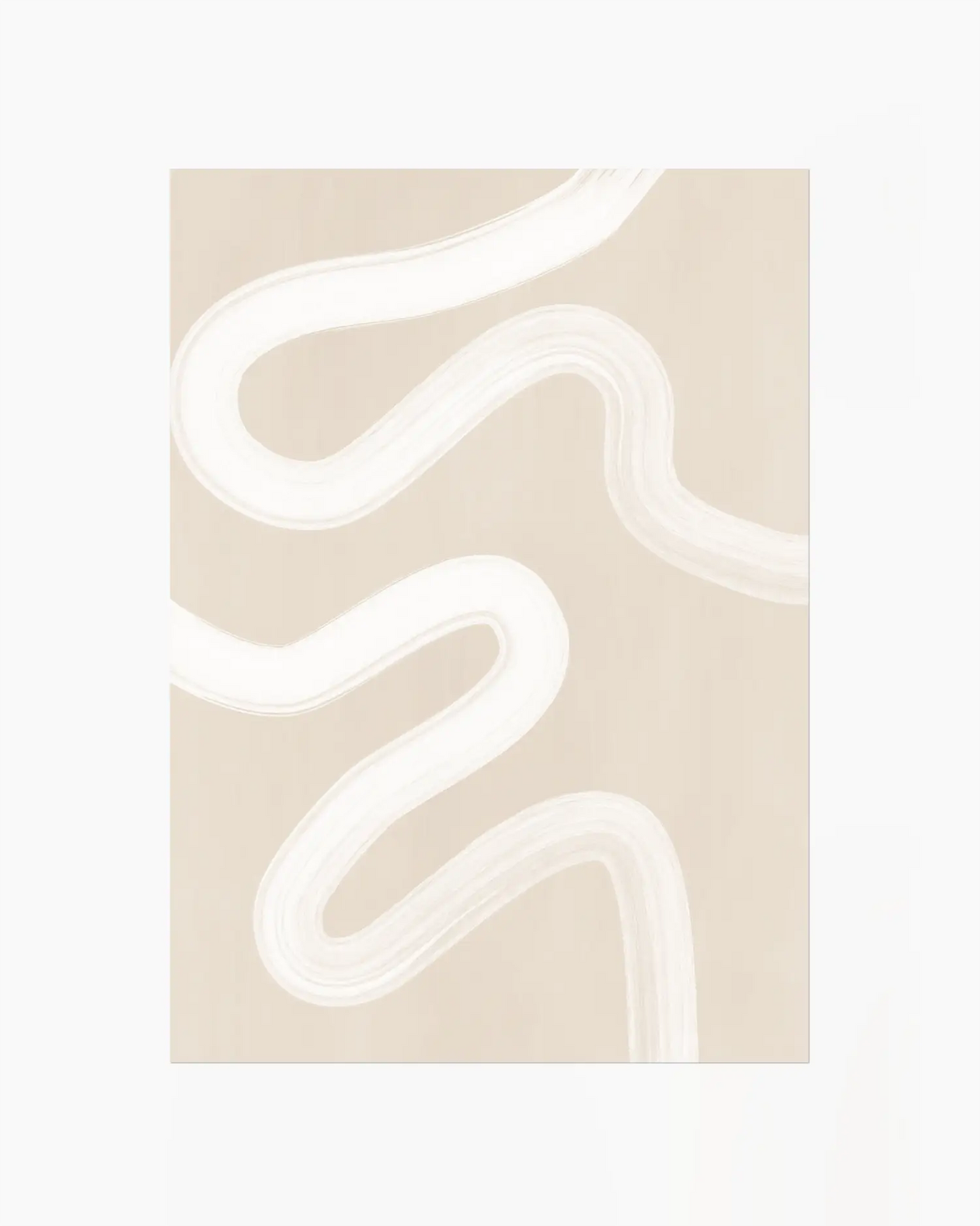 Abstract white line design on a beige background