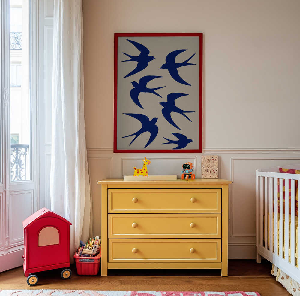 Flug der Blauen Schwalbe Poster