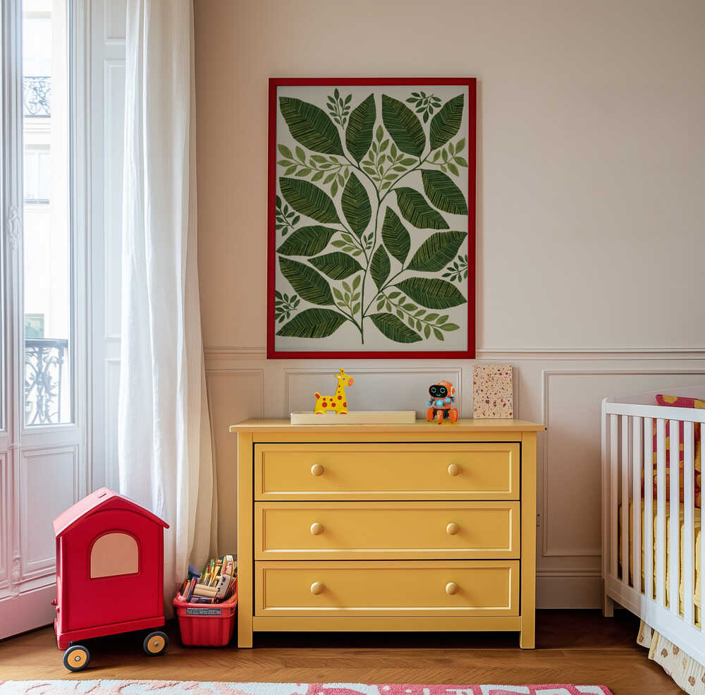 Gestreifte Blätter Zweig Poster