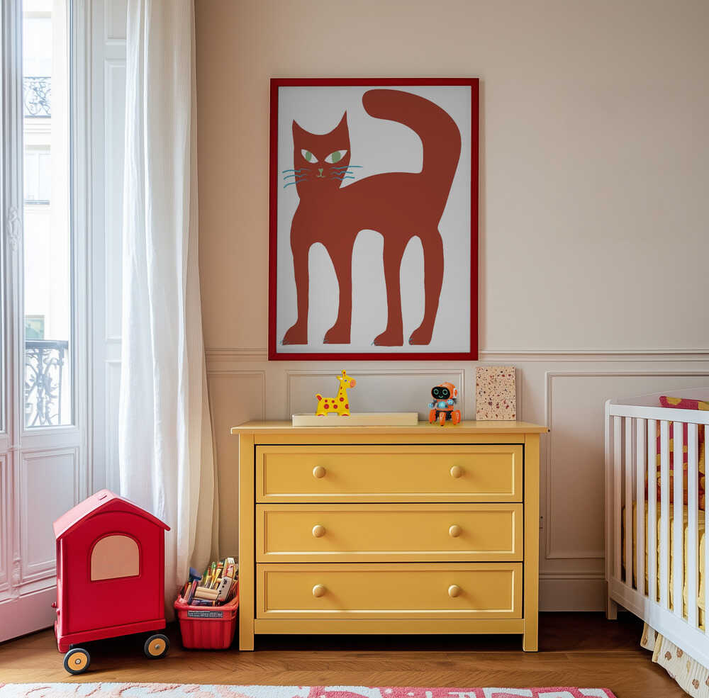 Große Rote Katze Poster