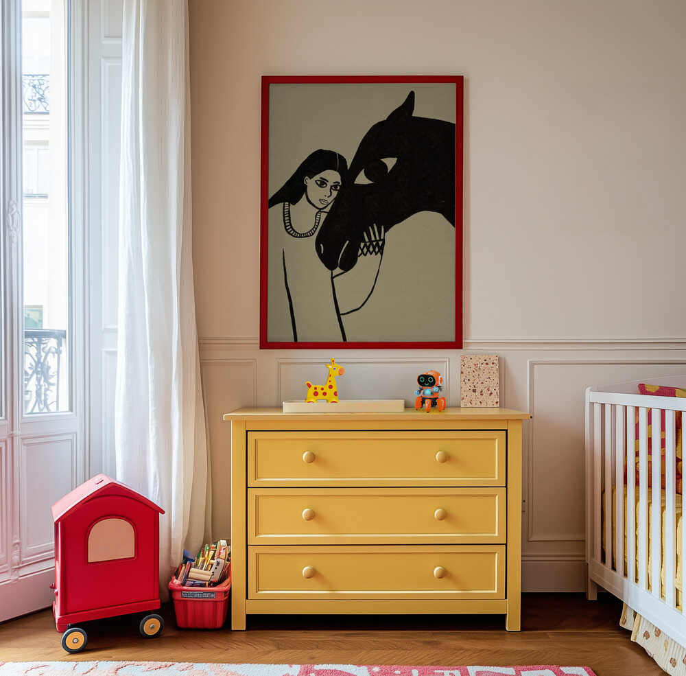 Frau und Pferd Poster