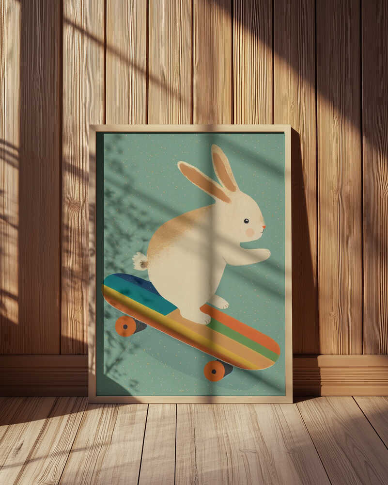 Skateboard-Kaninchen Poster