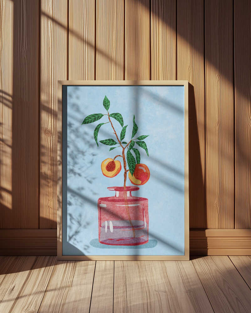 Pfirsichbaum in Vase Poster