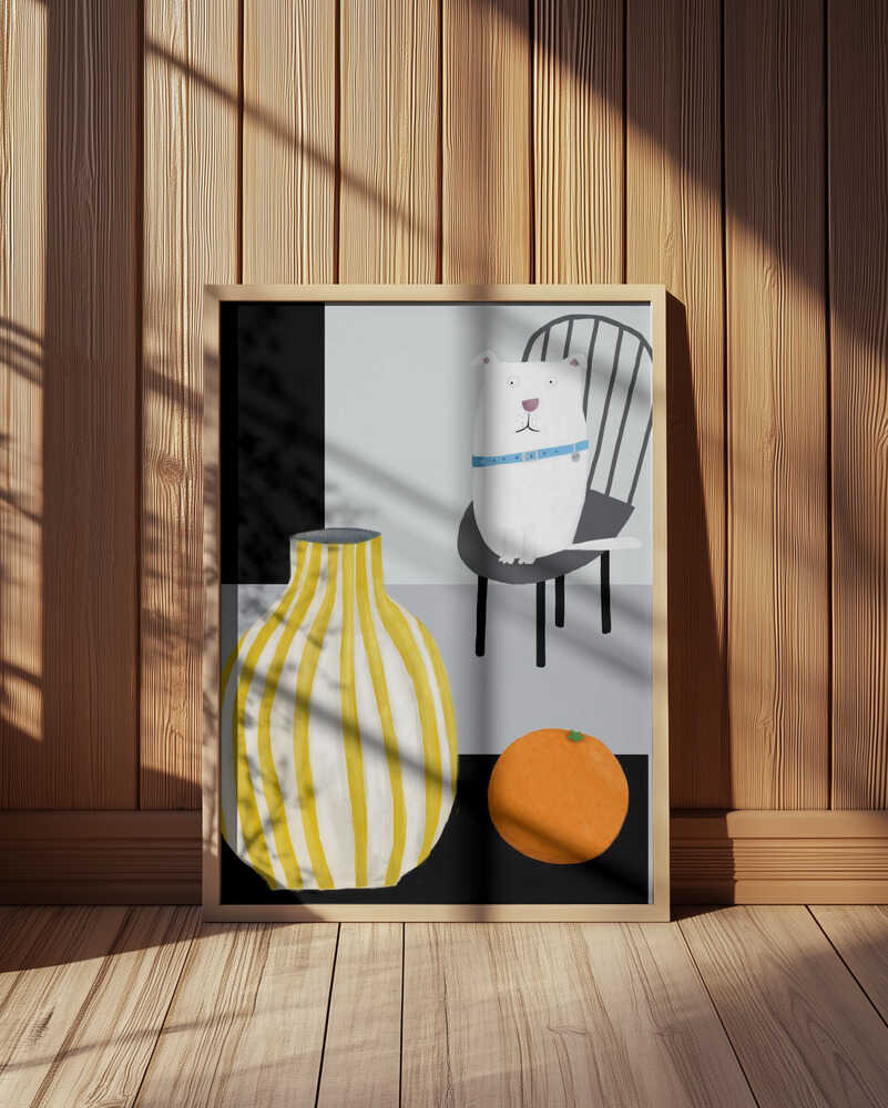 Lustiger Weißer Hund Poster