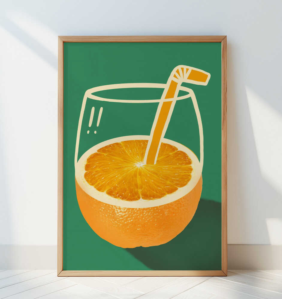 Lebendiger Orangen Drink Poster
