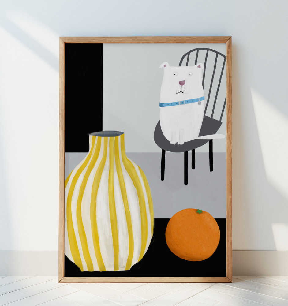 Lustiger Weißer Hund Poster