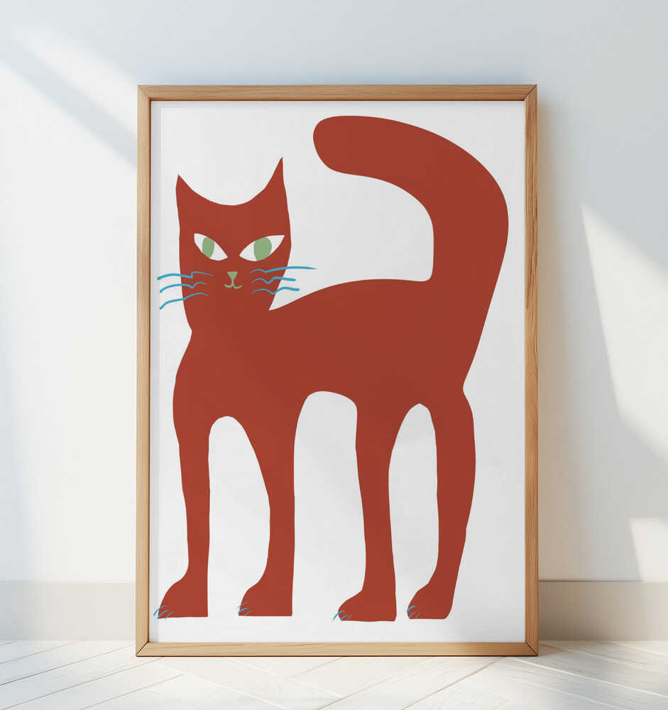 Große Rote Katze Poster