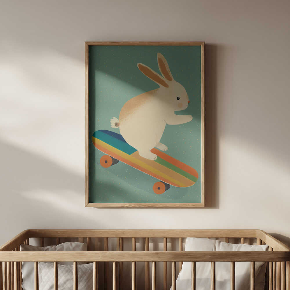 Skateboard-Kaninchen Poster