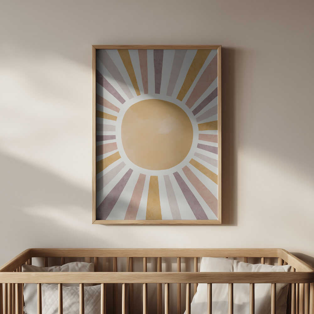 Aquarell Sonne Poster