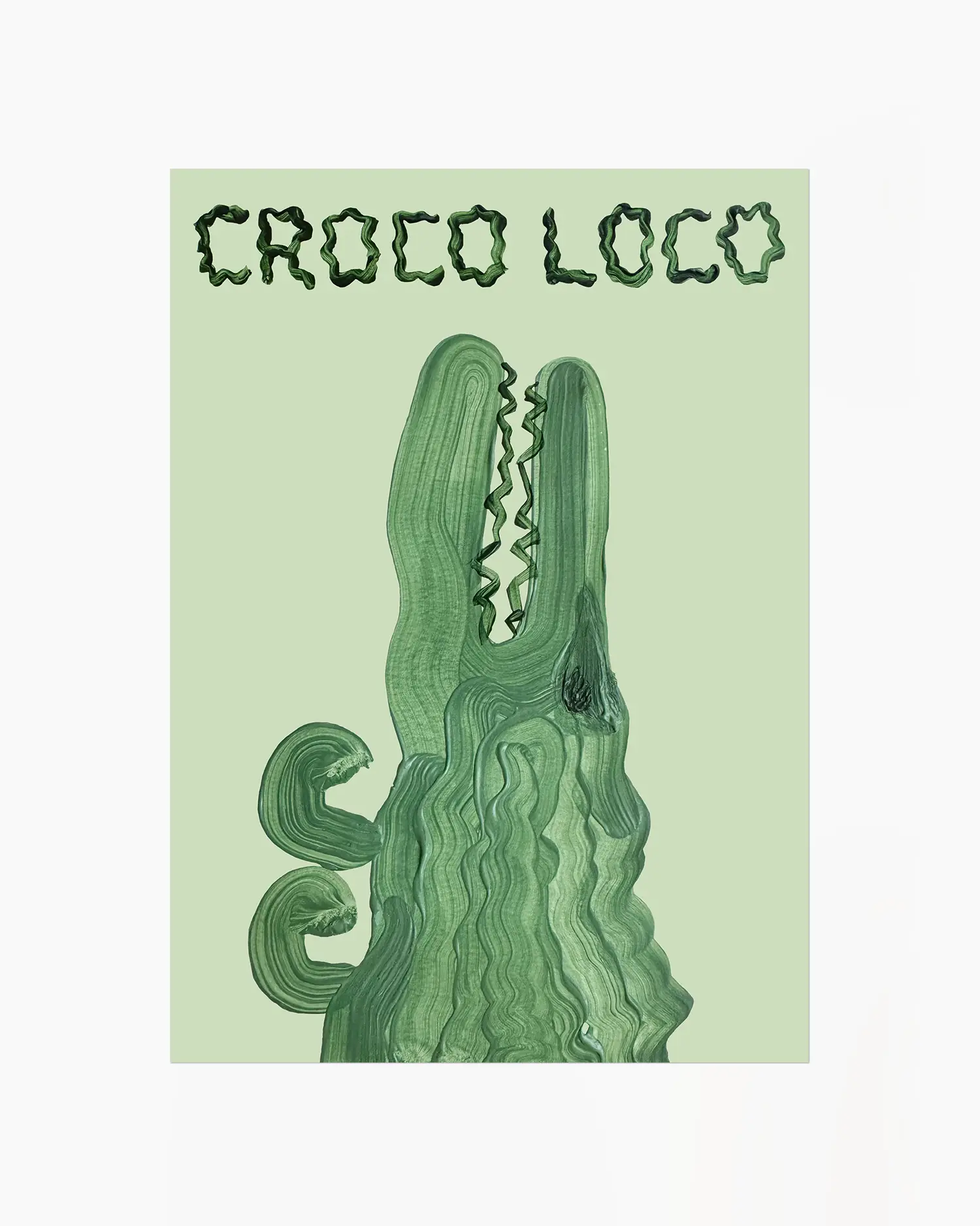 Green crocodile illustration with 'CROCO LOCO' text on a light green background