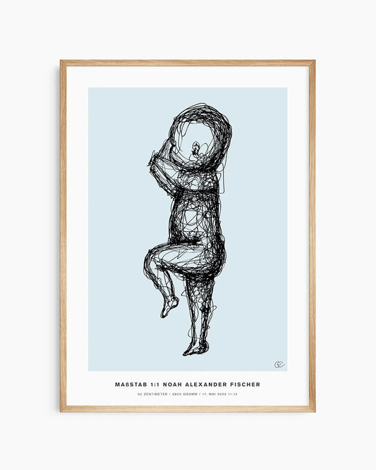 Geburtsposter im Maßstab 1:1 – die echte Größe deines Babys