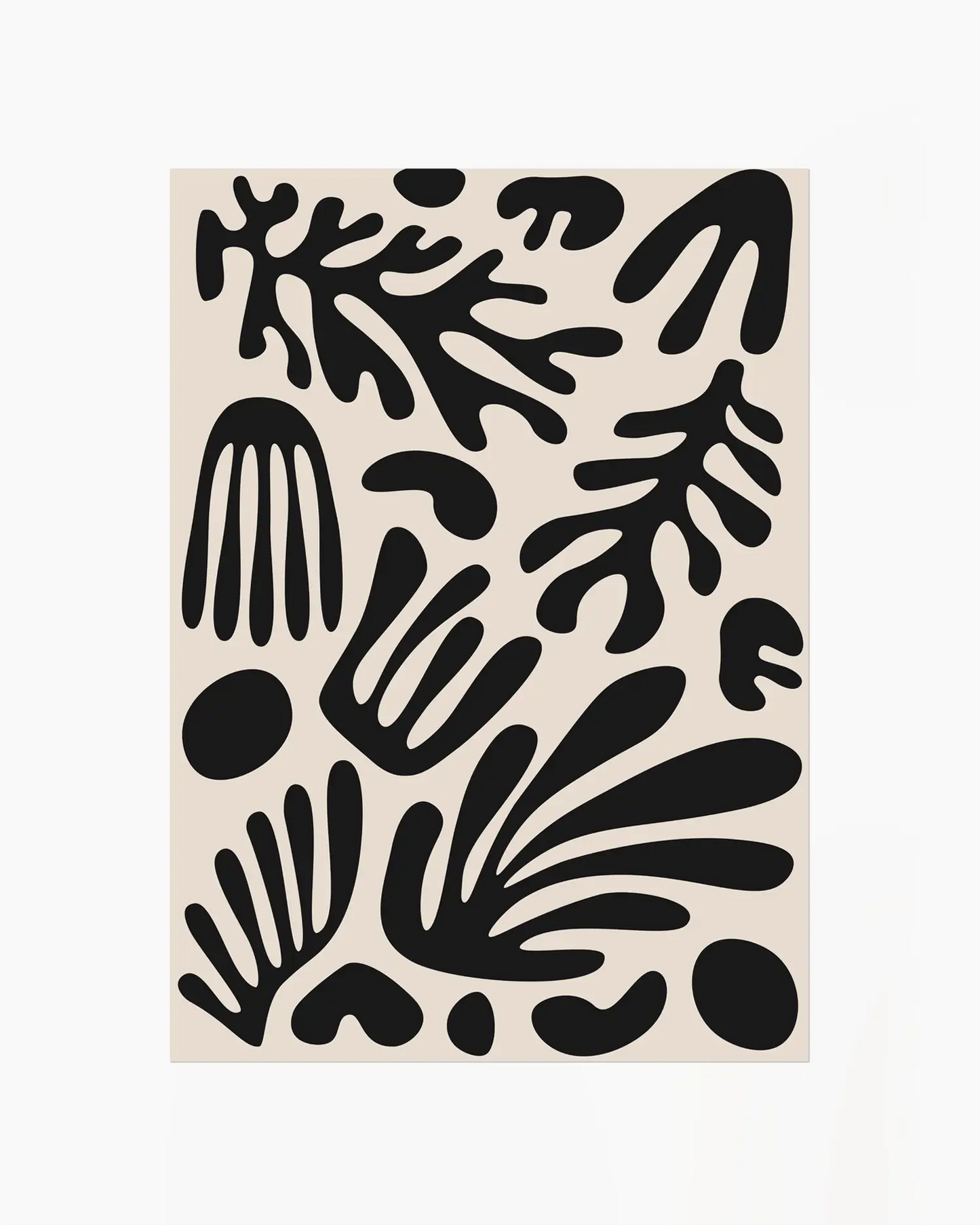 Abstract black pattern on a beige background