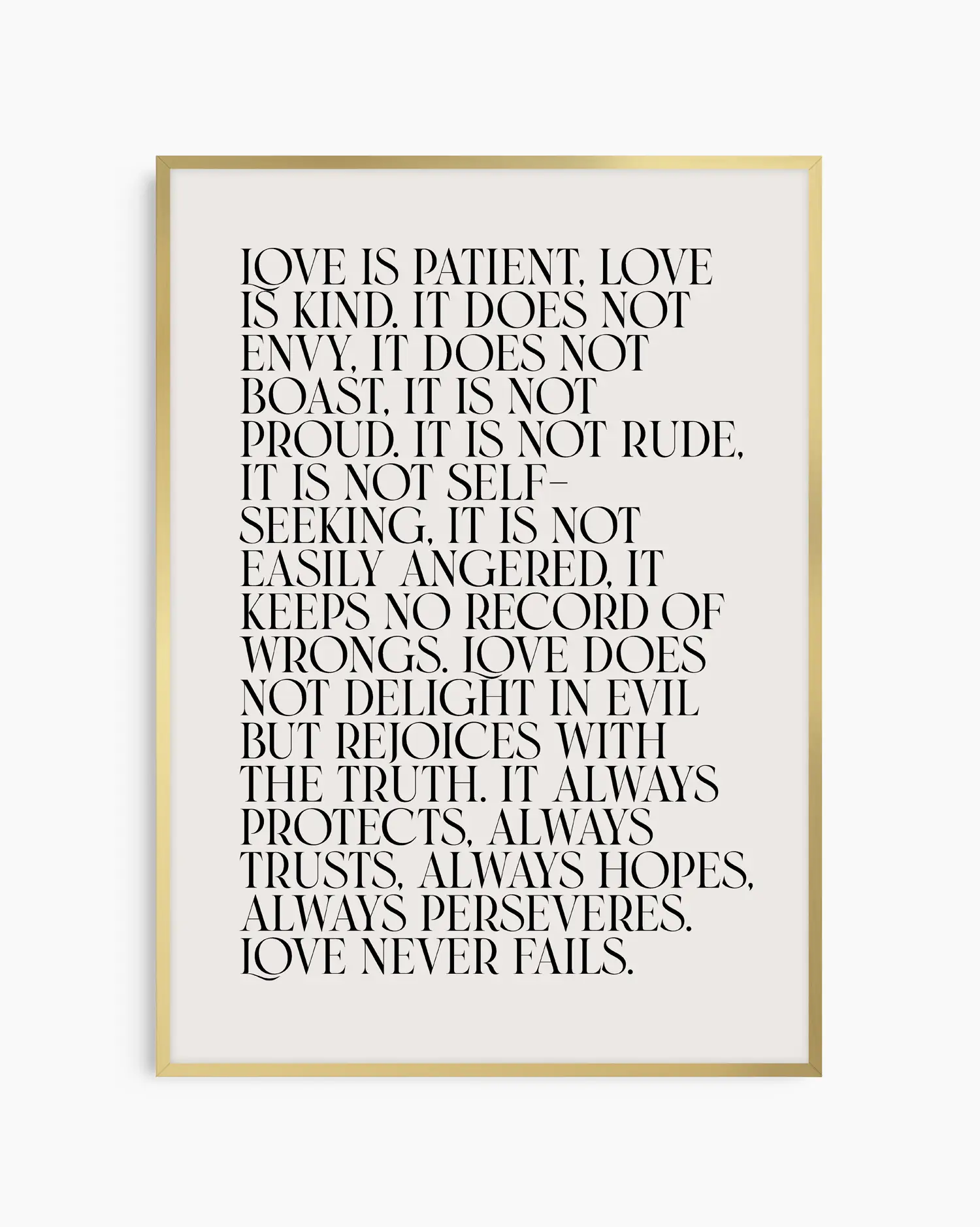 Framed text poster with philosophical quote on a white background