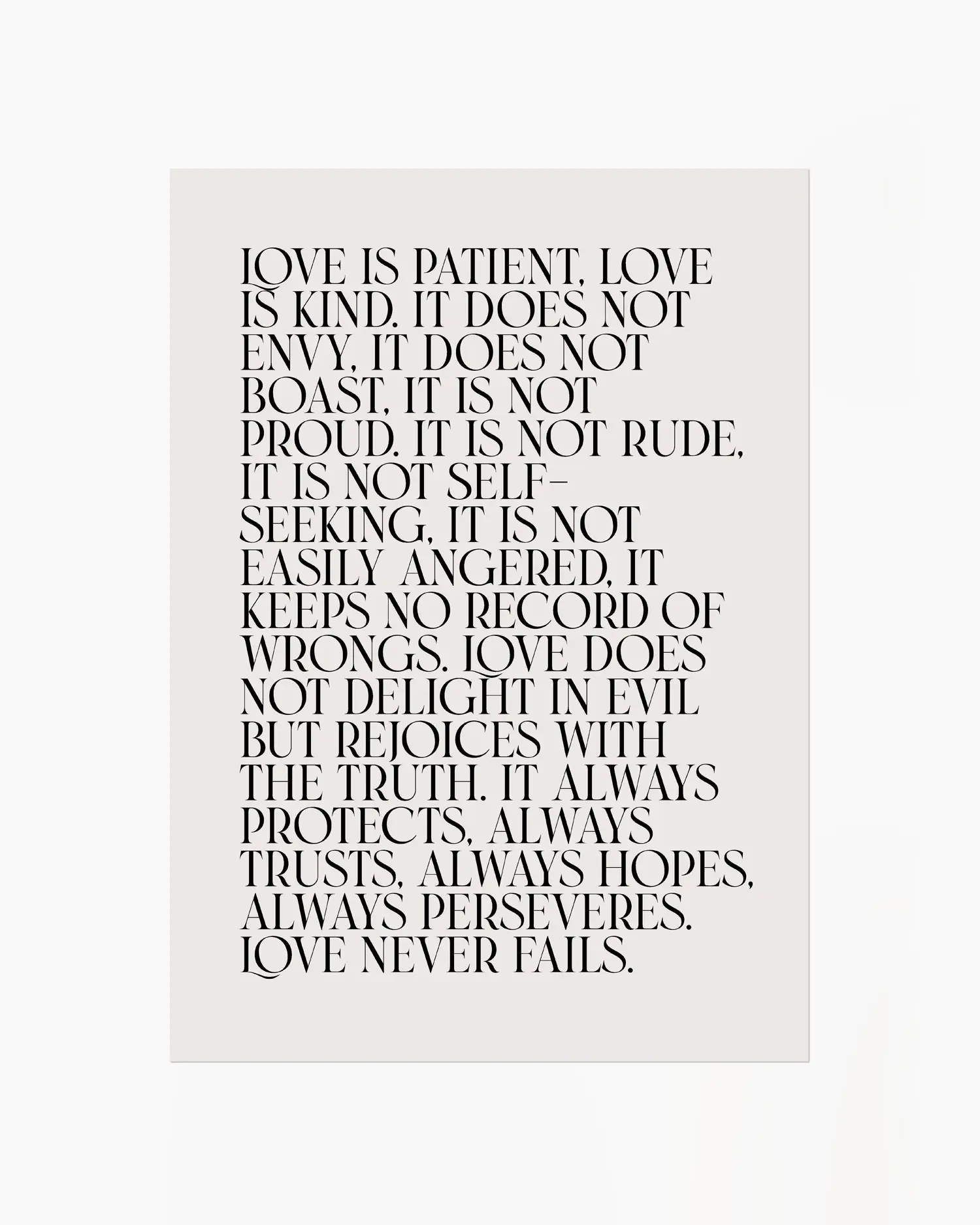 Text poster with philosophical quote on a white background