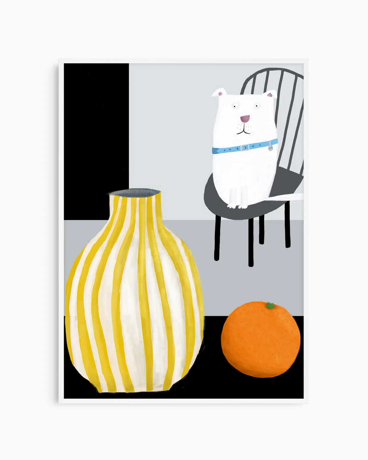 Lustiger Weißer Hund Poster