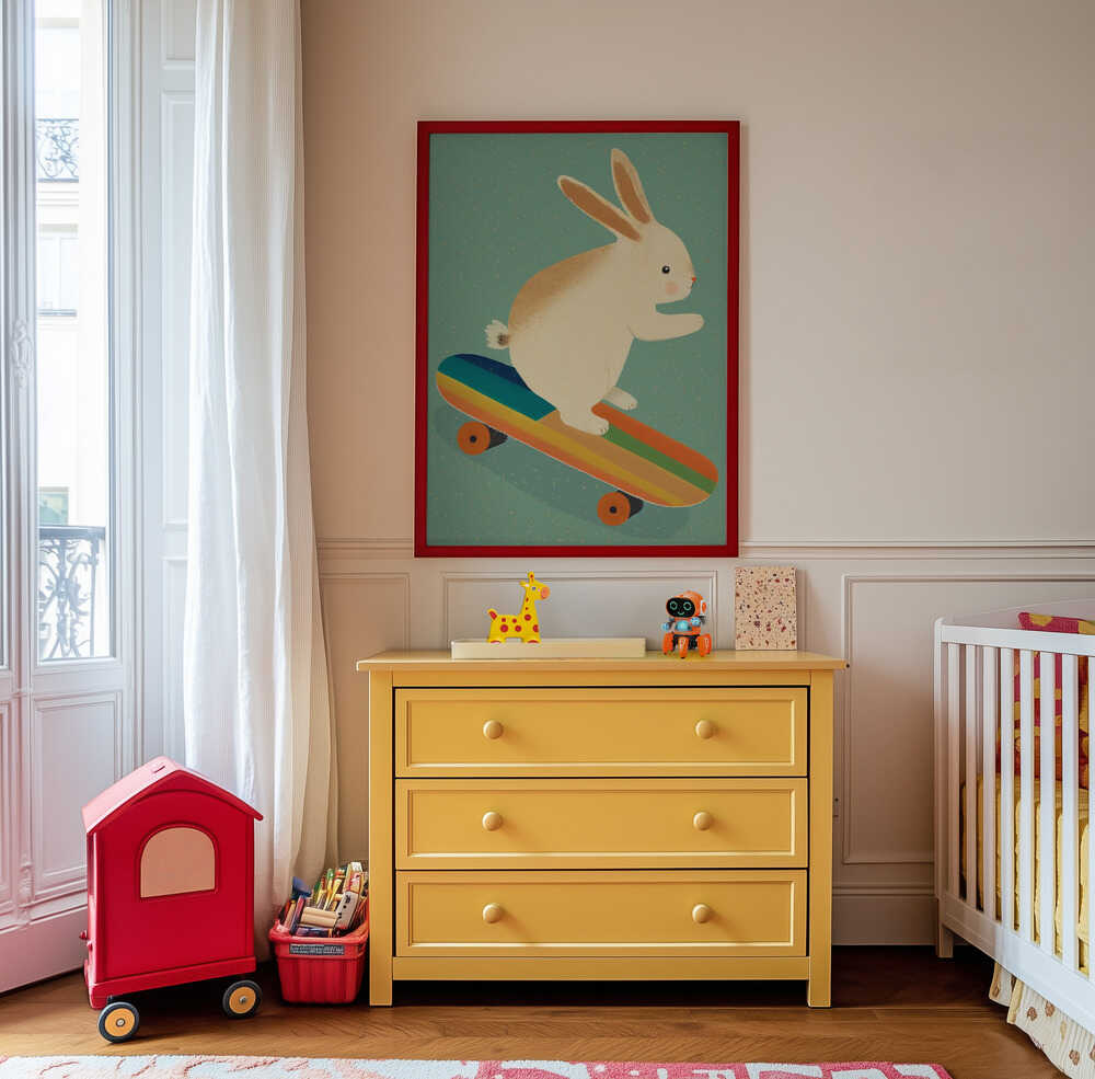 Skateboard-Kaninchen Poster