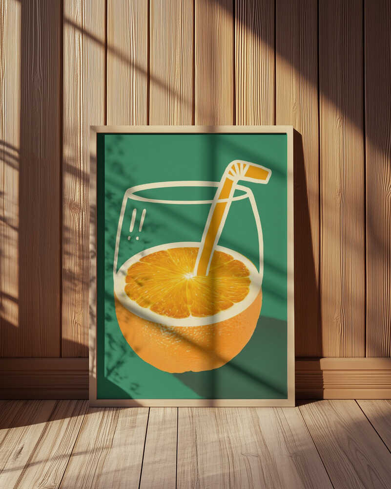 Lebendiger Orangen Drink Poster