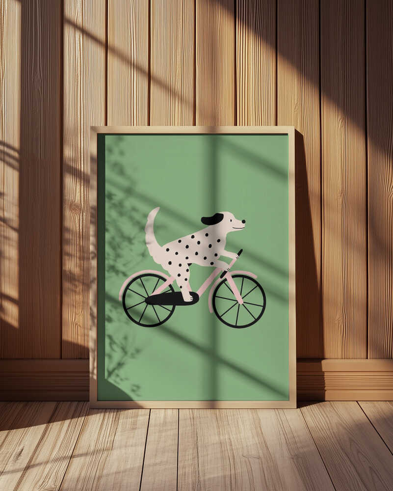 Hund auf dem Fahrrad Poster