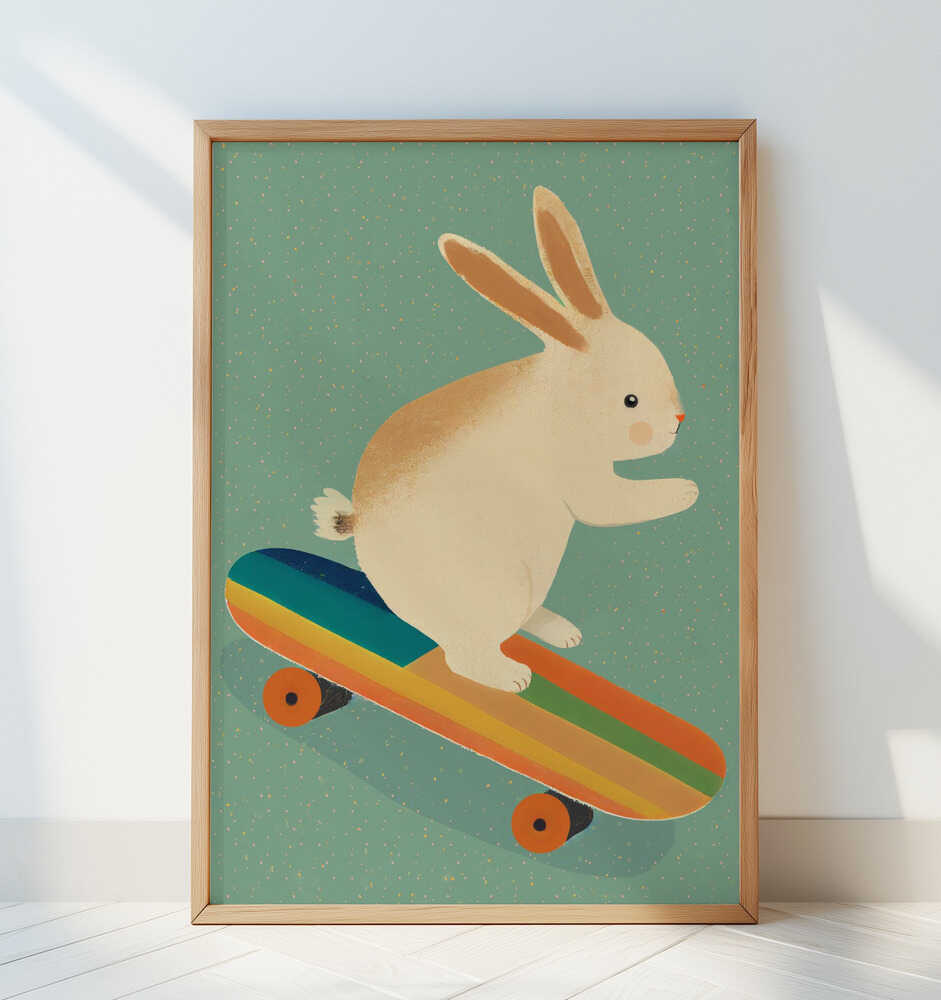 Skateboard-Kaninchen Poster