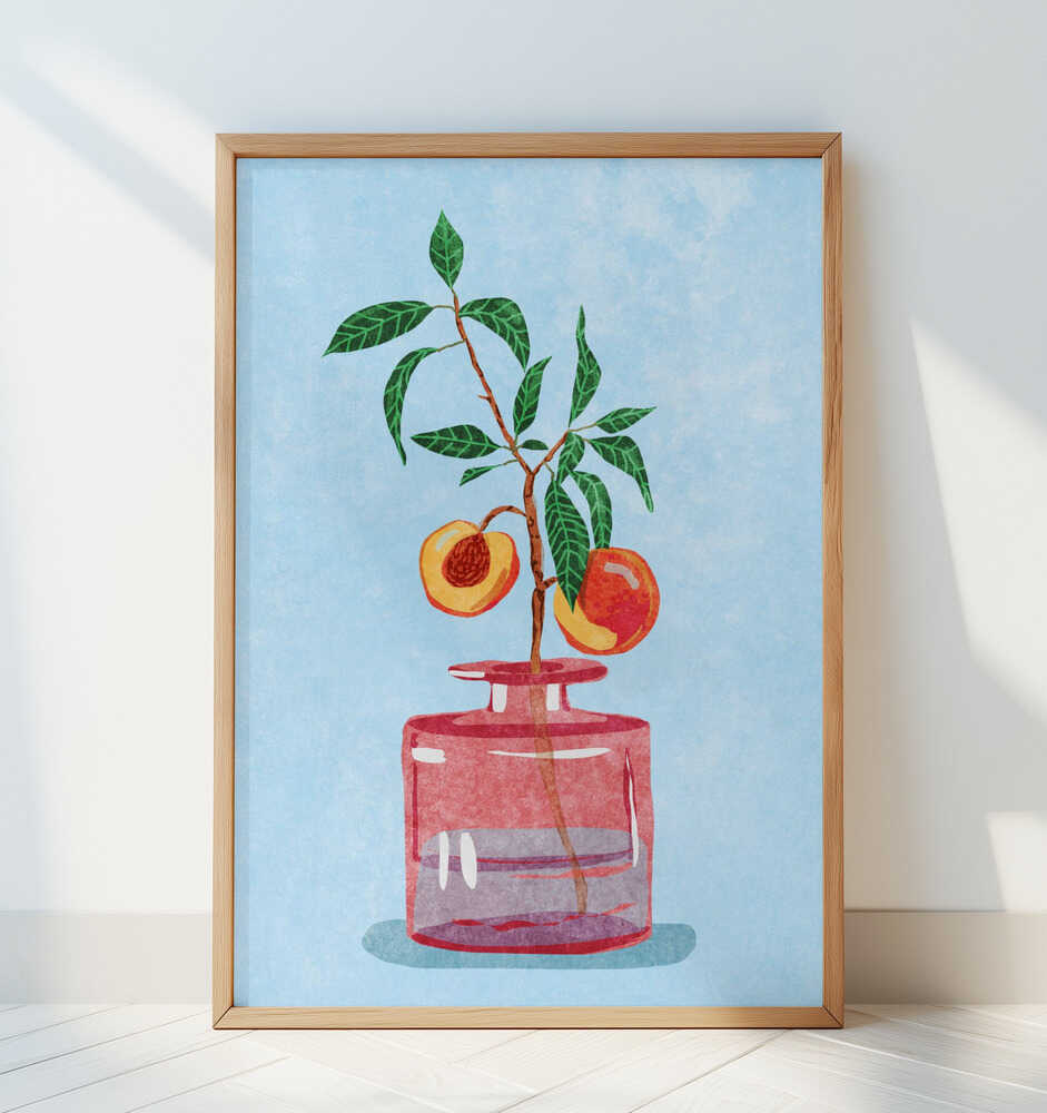 Pfirsichbaum in Vase Poster