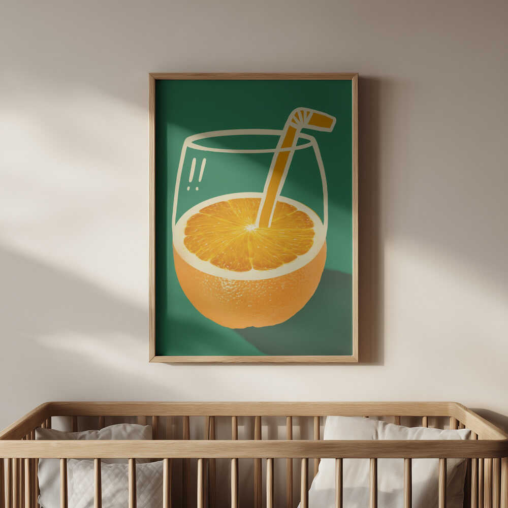 Lebendiger Orangen Drink Poster