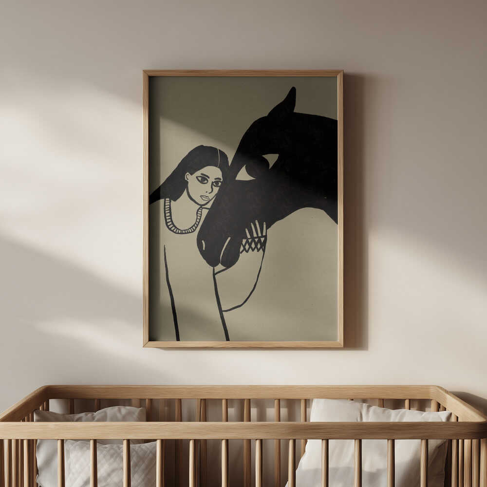 Frau und Pferd Poster